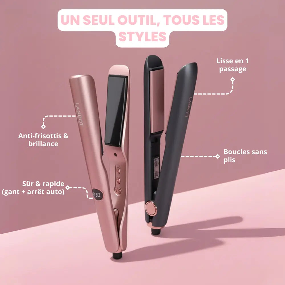 Landot - Fer à Lisser & Boucler 2-en-1